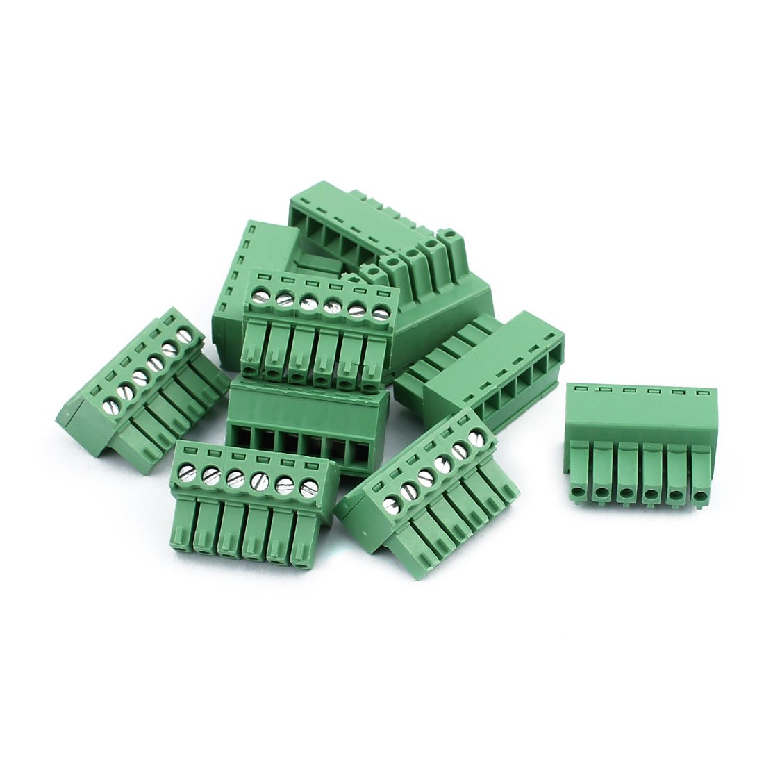sourcingmap 10Pcs 300V KF2EDGK 3.5mm Pitch 6-Pin PCB Screw Terminal Block Connector