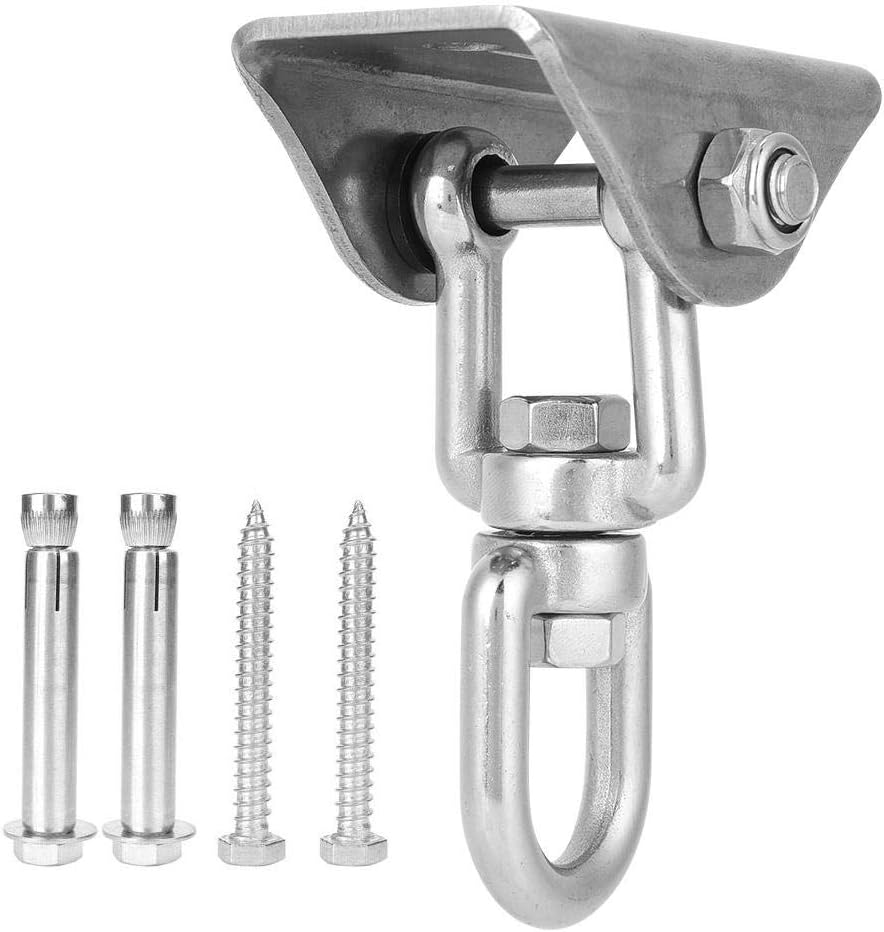 360¡ã Rotatable Hammock Hanger, Stainless Steel Ceiling Mount Hook for Swing Chair Sandbag & Yoga Rope - 450kg Load Capacity