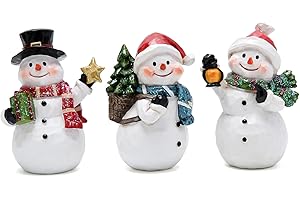 Hodao Unique Handcrafted Christmas Snowman Decoration Set - Three Snowman Designs, Warm and Adorable, Lighting Up Your Christmas Decor!(3pcs)