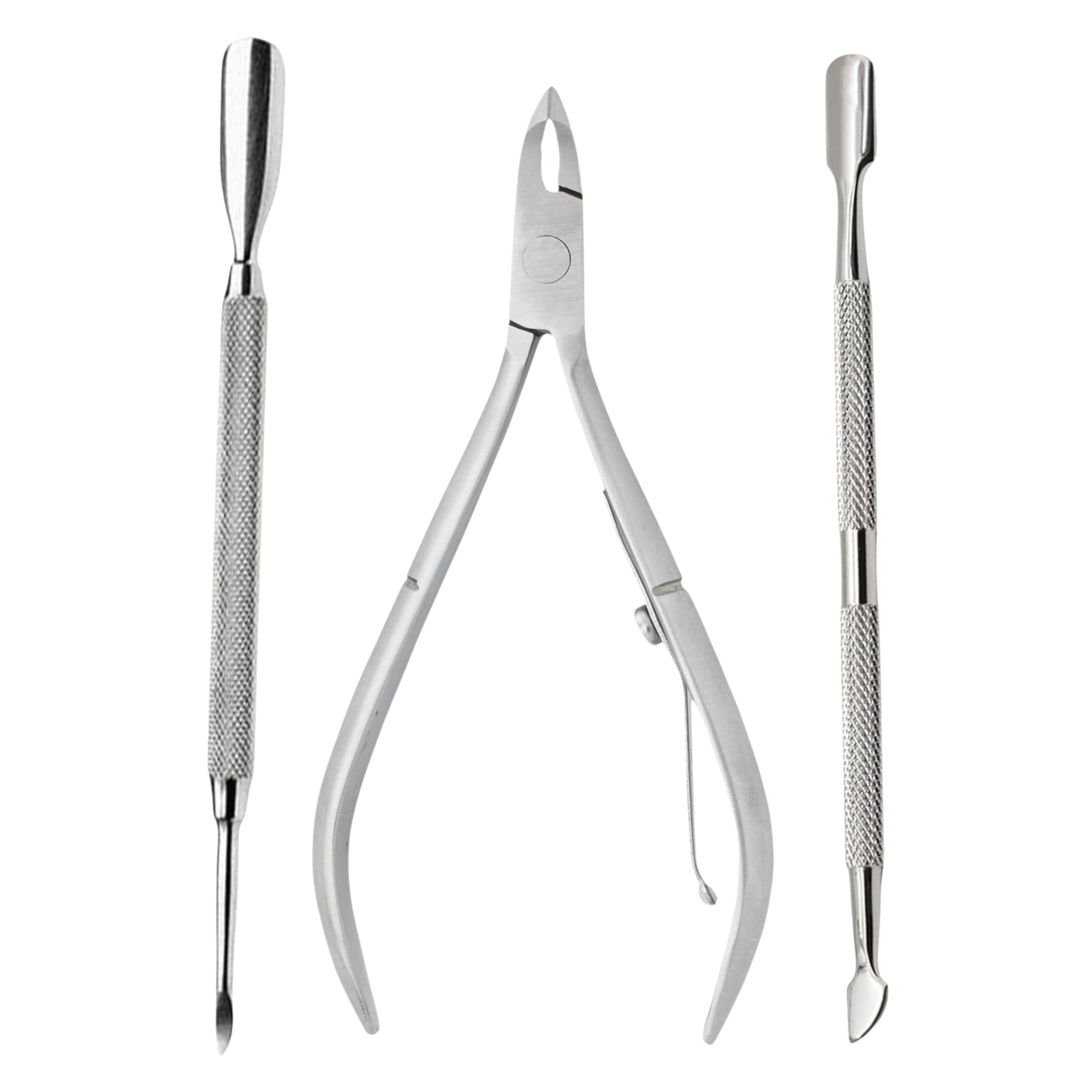 ASM Premium Toenail Cuticle Nippers With 2 Pusher Set - Heavy Duty Nail Clippers & Pedicure Set For Fingernail Ingrown Toenail Treatment - Ideal For Christmas Gifts For Women & Men