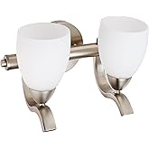 Forte Lighting 5045-02-55 2-Light Traditional Vanity Fixture, Brushed Nickel Finish with Satin Opal Glass