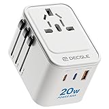decqle Universal Travel Adapter, International