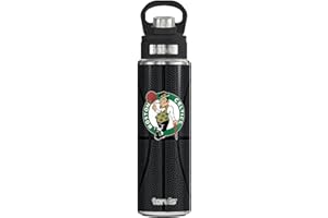 Tervis Triple Walled NBA Boston Celtics Leather Insulated Tumbler Cup Keeps Drinks Cold & Hot, 24oz Wide Mouth Bottle, Stainless Steel