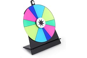 Diakey 15cm Spinning Prize Wheel, Color Table Roulette Wheel Spinner with Stand Fortune Spin Game for Party, Trade Show, Carn