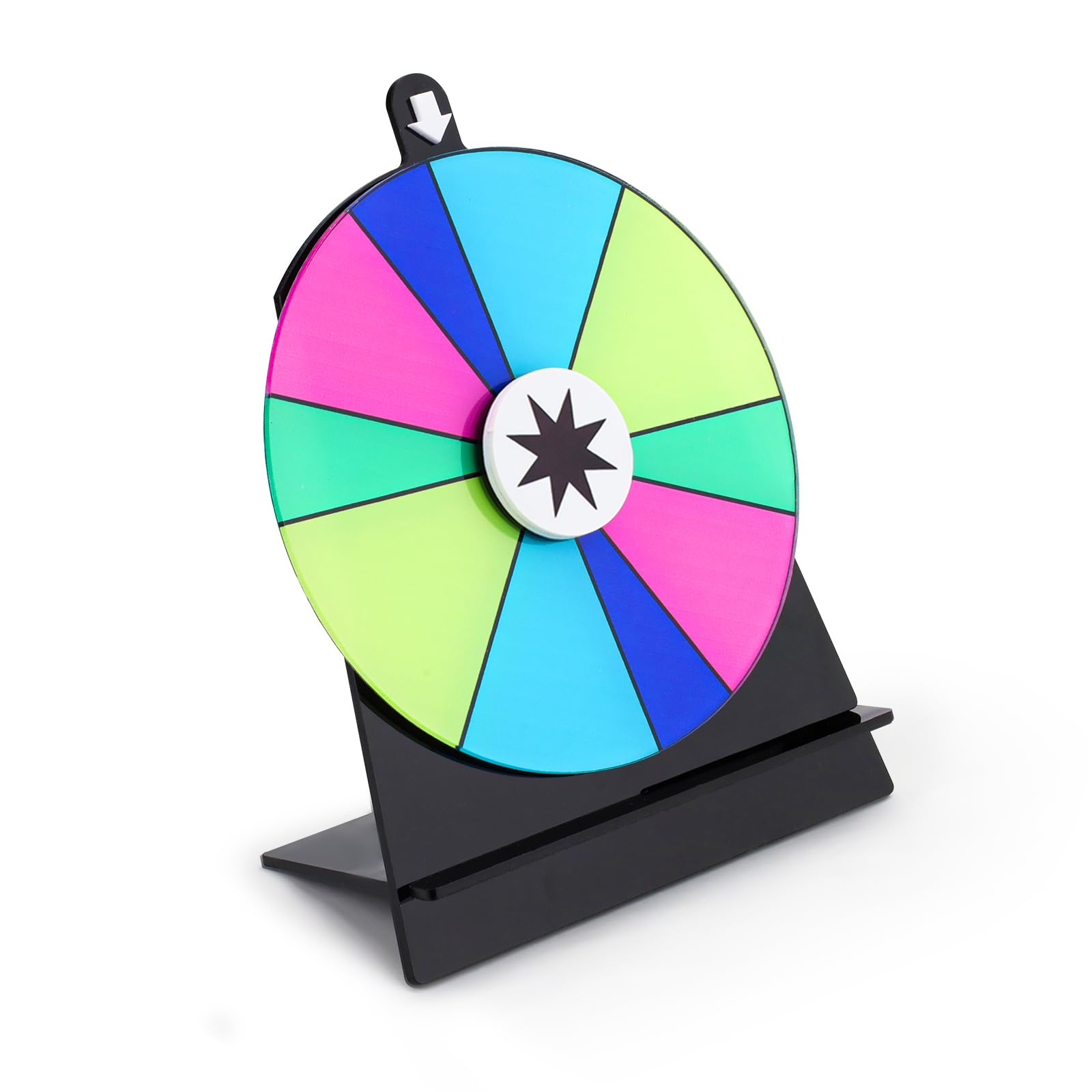 Diakey 15cm Spinning Prize Wheel, Color Table Roulette Wheel Spinner with Stand Fortune Spin Game for Party, Trade Show, Carnival, 10 Slots