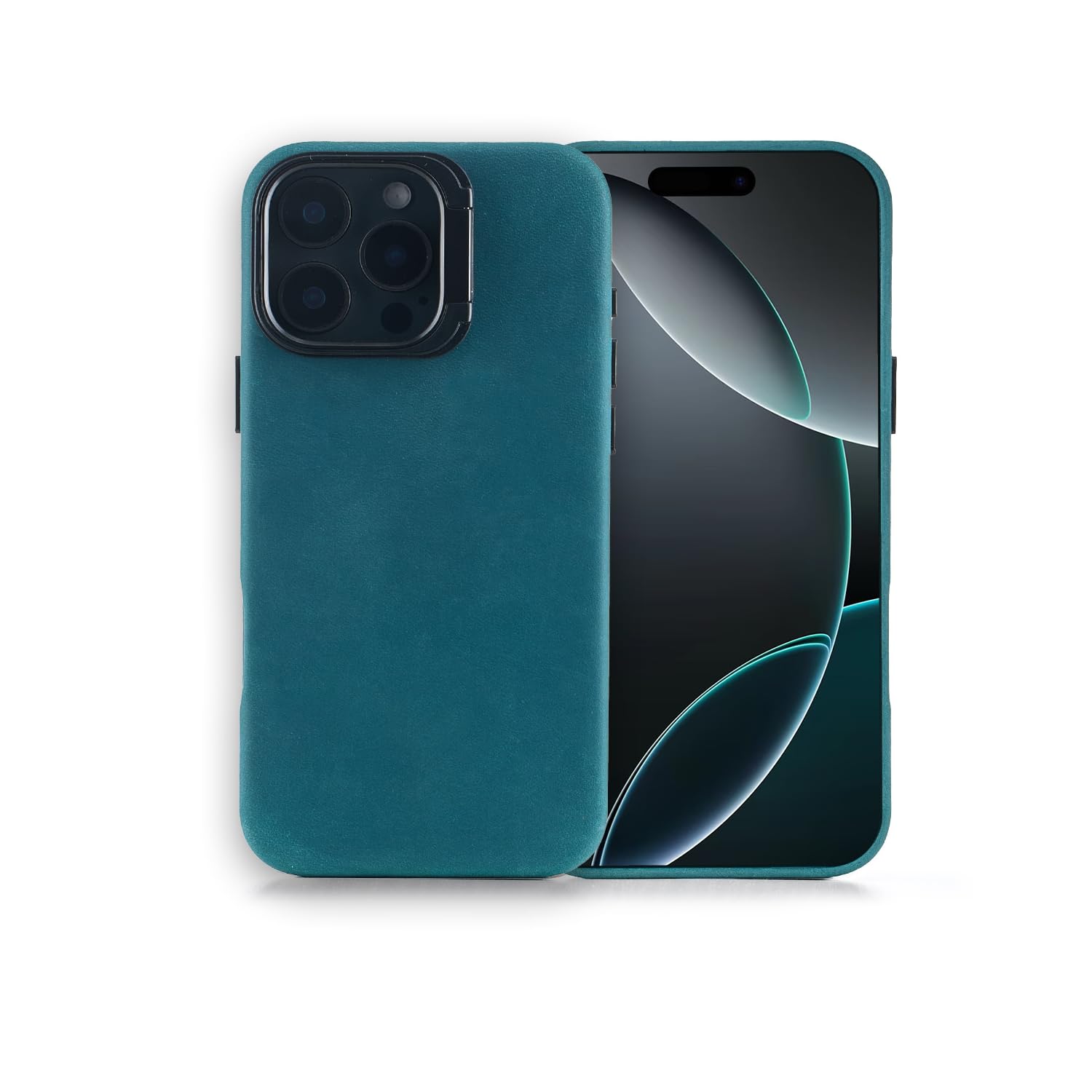 Synchro Bands for iPhone 16 Pro Max Case Genuine Leather with MagSafe, Built-in Stash Stand Phone Case-Vintage Top Full Grain Crazy Horse Cowhide Leather Cover with Protective Soft Lining - 6.9 inch