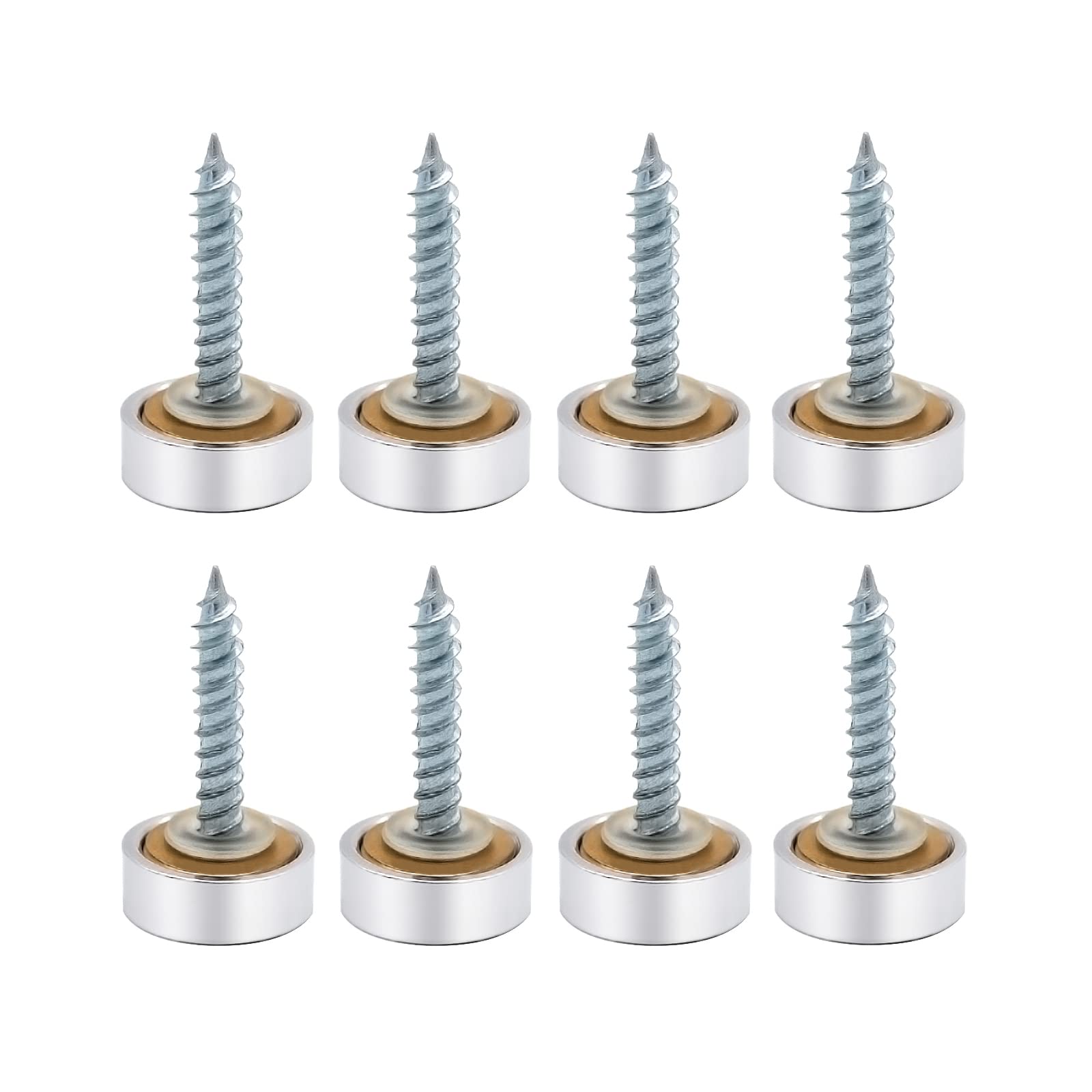 VictorsHome Mirror Screws Decorative Cover Cap Nails Fasteners, Polished Brass Silver, 14mm 8pcs