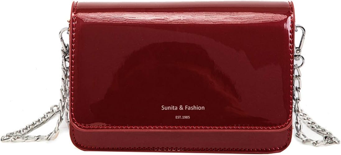 red patent leather clutch purse
