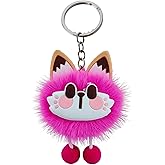 QPHYFXF Women Cute Kawaii Cat Keychain Plush Charm for Backpack, Party Favor Meeting Present Key Ring