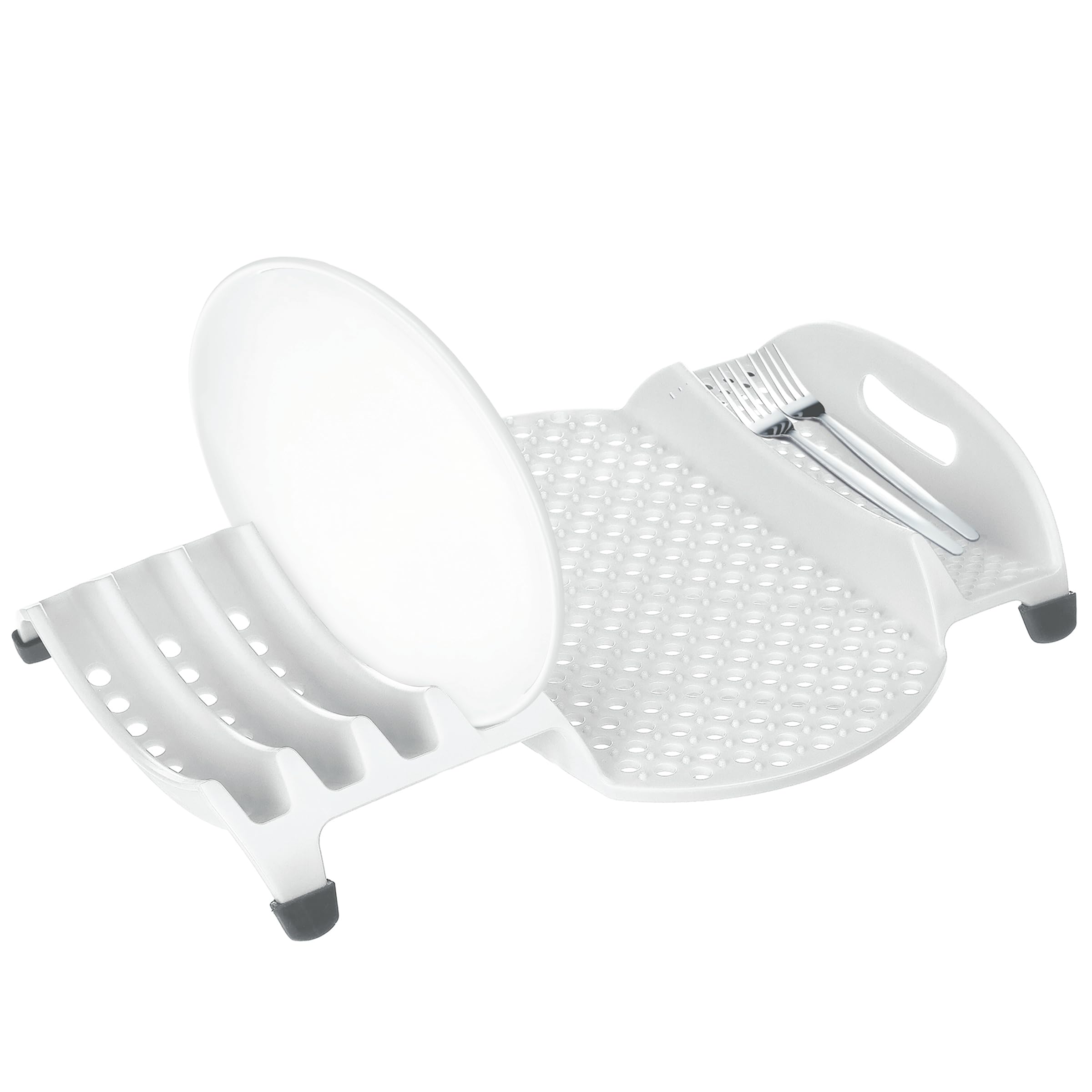 PrepSolutions in-Sink Dish Drainer – White, Space-Saving Design for Efficient Dish Drying