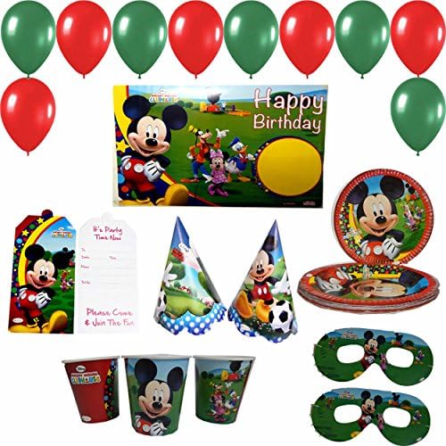 ThemeHousePartyv Disney Mickey Mouse Birthday Party Combo with 101 Nos of Items 8 Different Products