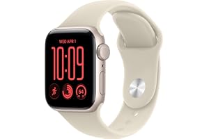 Apple Watch SE 3 GPS 40mm Smartwatch | Starlight Aluminum Case, Sand Sport Band - S/M. Fitness + Sleep + Cycle Tracking, Heart Rate, Vitals, Safety
