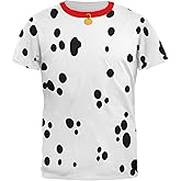 Dog Dalmatian Costume Red Collar All Over Adult T-Shirt