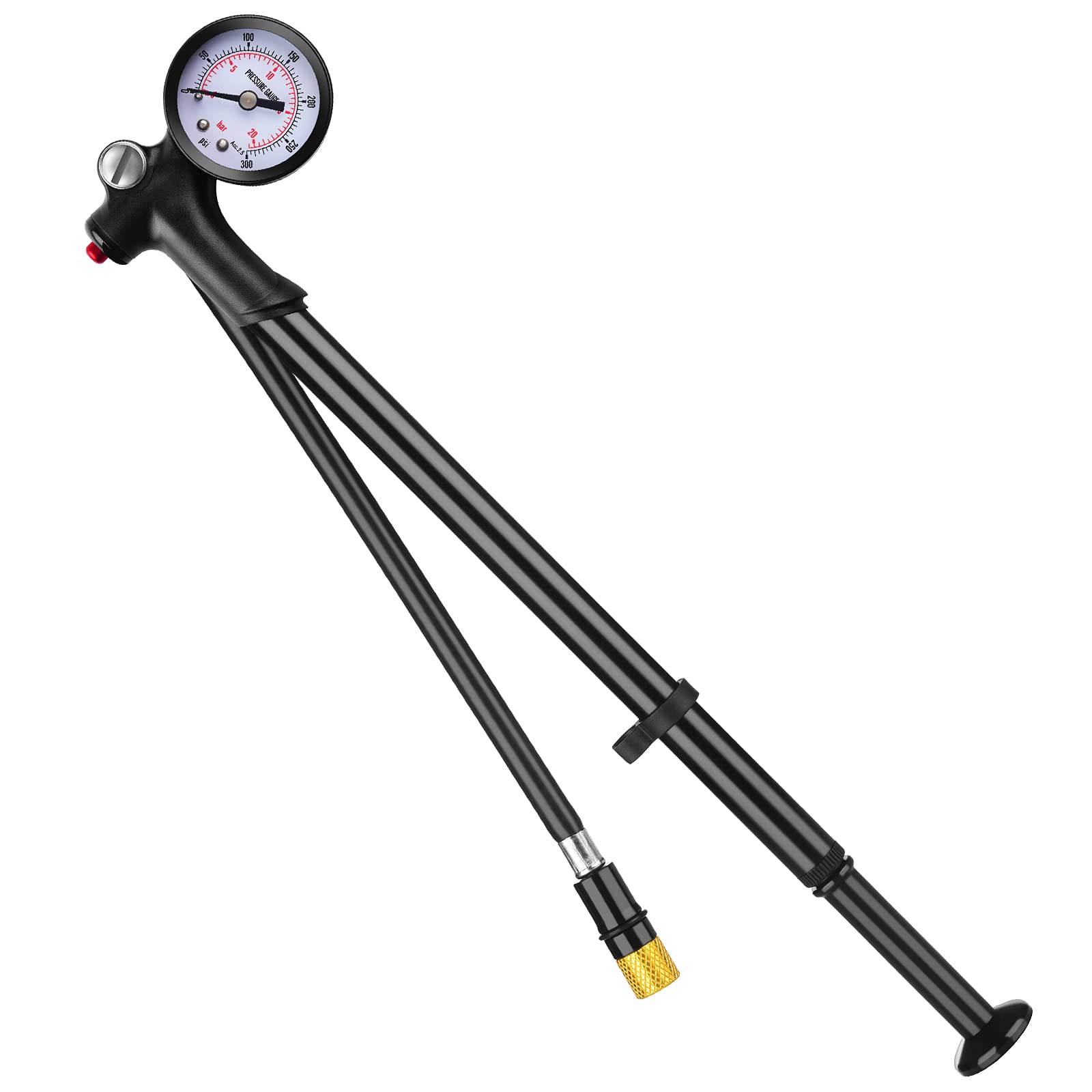 Shock Pump, [300 PSI] [Fit Presta Schrader] Diyife High Pressure Front Fork Pump with Gauge, Air Release Button, Portable Bike Suspension Pump Mini Pump for Bicycle, Shock Absorber, Wheelchair