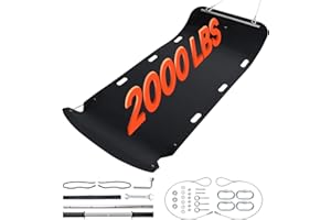 VEVOR Yard Drag Sled, 110 x 46 in, 2000lbs Heavy Duty Utility Sled, HDPE Drag Glider with Ropes & Pull Cable, Dual Use Game Hauler for Firewood Ice Fishing, Compatible with ATVs UTVs Tractors