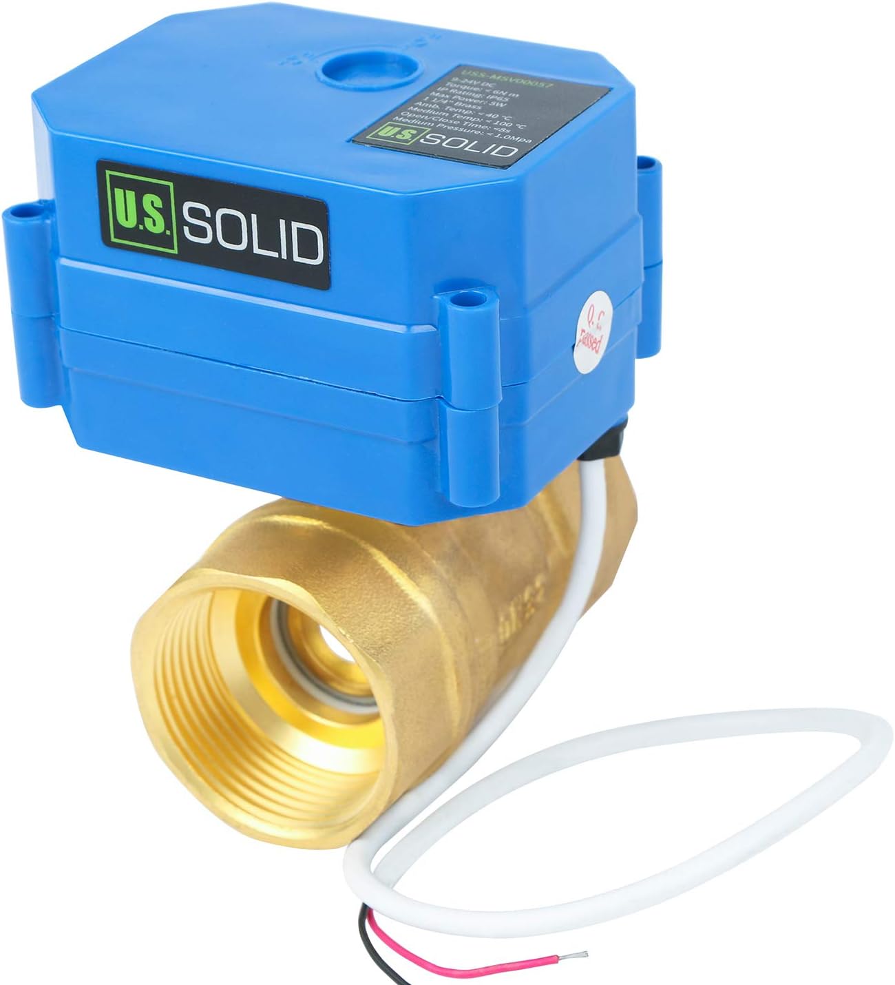 U.S. Solid 1 1/4" Brass Motorized Ball Valve 9-24V AC/DC DN32 Electrical Ball Valve, 2 Wire Auto Return Setup - Image 4