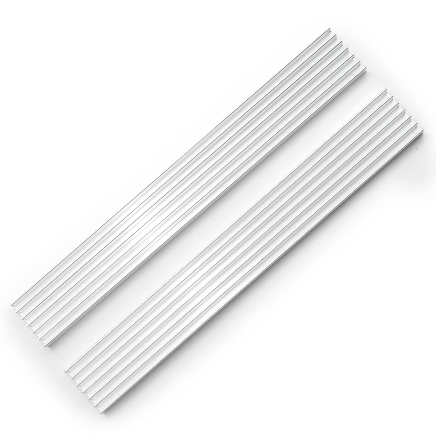 Othmro 2 Pcs Silver Tone Aluminum Heat Sink Heatsink Cooler Radiator 150x20x6mm(LxWxH) for CPU Cooling