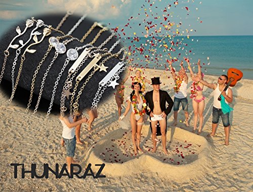 Thunaraz 12PCS Anklet for Girl Women Anklet Bracelets Adjustable Chain Beach Foot Jewelry Set