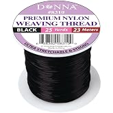 DONNA Premium Nylon Weaving Thread &ndash; 25 Yards Ultra Stretchable &amp; Strong Thread for Hair Extensions, Weaves &amp; Wigs &ndash; Black, 1 Spool