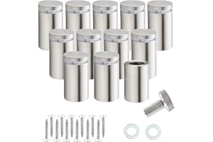 RuoFeng Stainless Steel Wall Mount Glass Standoff Holder Screw Nails Advertising Nails 12 Pcs (16x50mm)