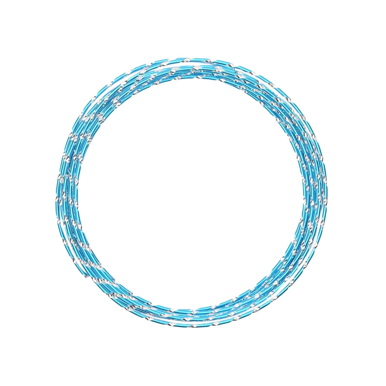 Vaessen Creative Aluminium Craft Wire Diamond Cut 16.4 ft (5 m) x 0.08" (2 mm) Turquoise (Blue) - Flexible Metallic Wire for Crafting, Flower Arranging, Jewellery Making and Modelling