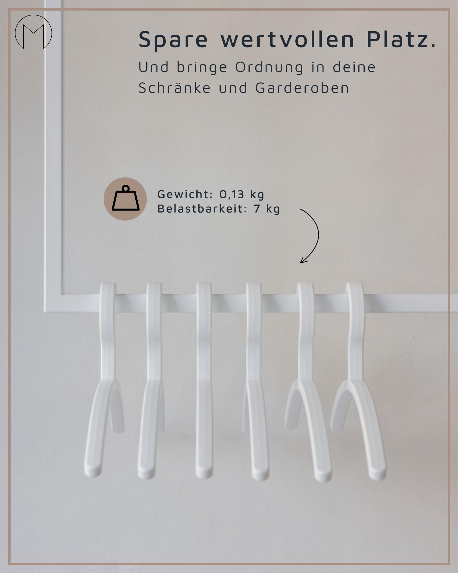 Metallbude Kleiderbügel FAY 6er Set Schwarz - Leicht, Platzsparend, rutschfest, Stabil Kunststoff Hangers - Modern Clothes Hanger Design for Garderobe - Bügel 46 cm 4