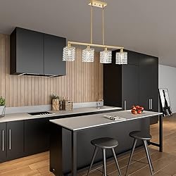 BONLICHT Modern Crystal Linear Chandelier4 Light