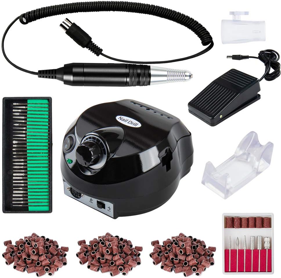Professional 30000 RPM Electric Nail Drill Machine 110V Handpiece E File Set Powerful Manicure Grinder Filing System for Acrylic Gel Nails Polisher Kit