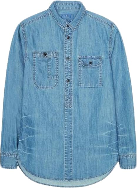 Amazon Sunnuy メンズ 服 シャツ デニム ロングスリーブ 襟付き 春服 カジュアル ビジネス おしゃれ インナー 夏服 大きいサイズ トップス ロングシャツ スリム Vネック 薄手 ストレッチ ボタンダウン ポケット付き 無地 シャツ 通販