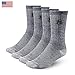 4 Pairs 71% Merino Wool Mens Crew Socks Shoe Size 8-12 Made in USA