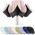 Bodyguard Inverted Umbrella - Large Windproof for Rain & Sun, Compact Reverse With Reflective Stripe, Teflon-Coated for Women Men, Travel Folding With Cover Bag