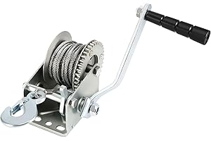 JOIKIT 600lbs Heavy Duty Hand Winch with 8m Steel Cable, Manual Ratchet Winch for ATV Boat Trailer Marine, Two-Way Crank Gear