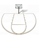 Lunmon Basketball Court Stencil Kit Marking Corrugated Cardboard for Gym Asphalt Concrete Driveway Home and Local Park No Paint Included