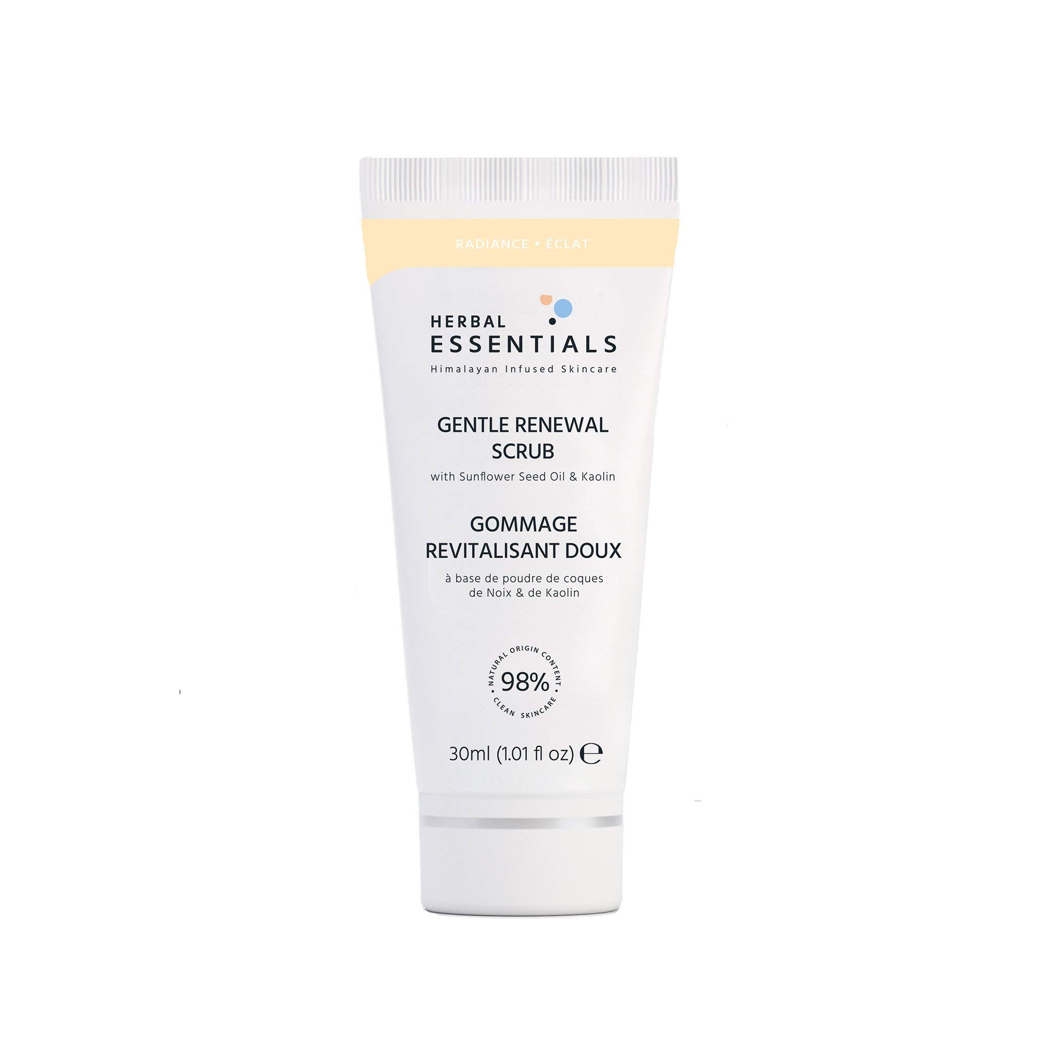 Herbal Essentials Gentle Renewal Scrub - Made with Kaolin Clay & Sunflower Seed Oil, 98% Natural Ingredients, 100% Pure Vegan & Cruelty Free, Plumps & Soothes Eye Area, Made in France - 30ml…