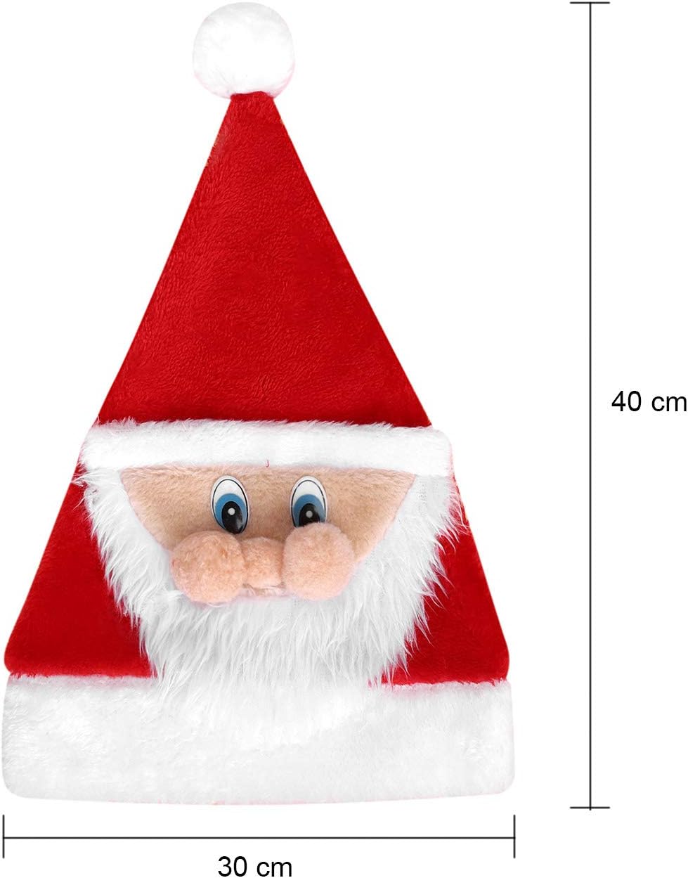 LONTG Christmas Hat for Adults Velvet Plush Santa Claus Hat Red Father Christmas Hat Santa Claus Costume Hat Accessories Fancy Dress Xmas Santa Gift For Christmas Party Theme Party - Image 4