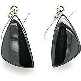 Natural Hematite 925 Solid Sterling Silver Earrings 35mm