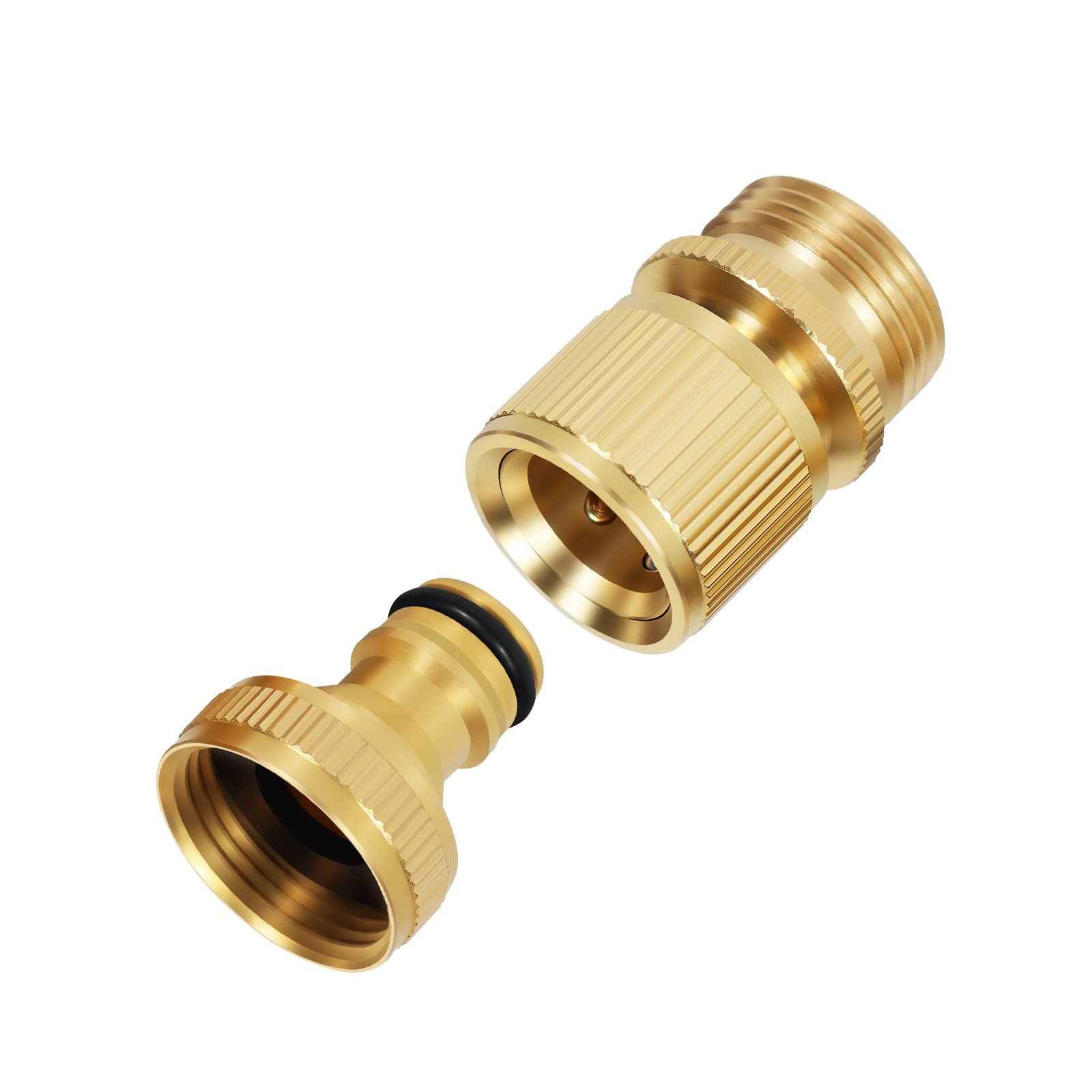 Mdlufee Garden Hose Quick Connector,3/4 inch Female Thread Tap Connector and Male Thread Brass Quick Connector,Threaded Faucet Adapter — image 1