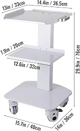 VEVOR 3-Layer Medical Lab Cart White Rolling Trolley Utility Cart with Wheels view 8
