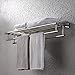 KES Large Towel Rack, Towel Shelf with Two Bar (29.37Inch Stainless Steel) Shower Organizer Modern Square Style Wall Mount Polished Finish, A2112S75