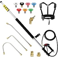 janz 24 FT Telescoping Pressure Washer Wand with 2 Pressure Washer Extension Wands,Gutter Cleaner Attachment, 7 Spray Nozzle 