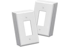 BESTTEN 6 Pack 1-Gang Oversize Decorator Wall Plate, Jumbo Decor Receptacle Outlet Cover, Unbreakable Polycarbonate Oversized
