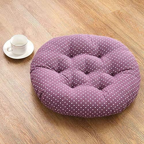 Indoor Dining Table and Chair Cushion Round Cushion Garden Furniture Deep Seat Cushion Non-Slip Outdoor Solid Cushion (Color : Purple, Size : 50cm50cm)