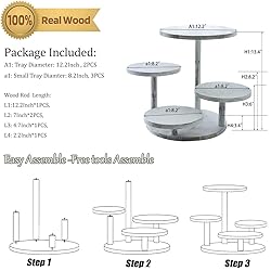 Wood Tiered Serving Trays, Wooden Display Stand
