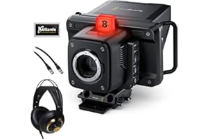 Blackmagic Design Studio Camera 6K Pro - EF Mount (CINSTUDMFT/G26PDK) Bundle with AKG K240 Studio Pro Headphones, Pearstone 50' SDI Video Cable, and Kellards 5-Pack Wipes