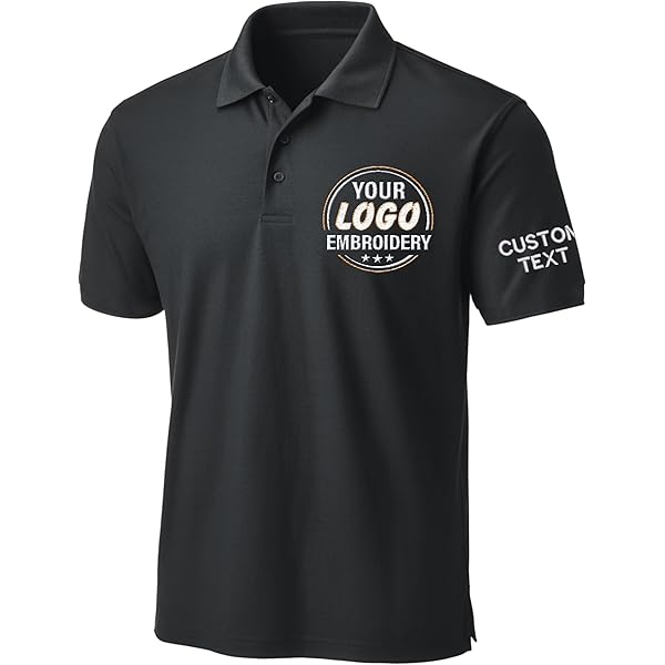 【新品タグ有】logo embroidery pleats polo op Amazon.com: Custom Polo Shirts for Men Custom Embroidered