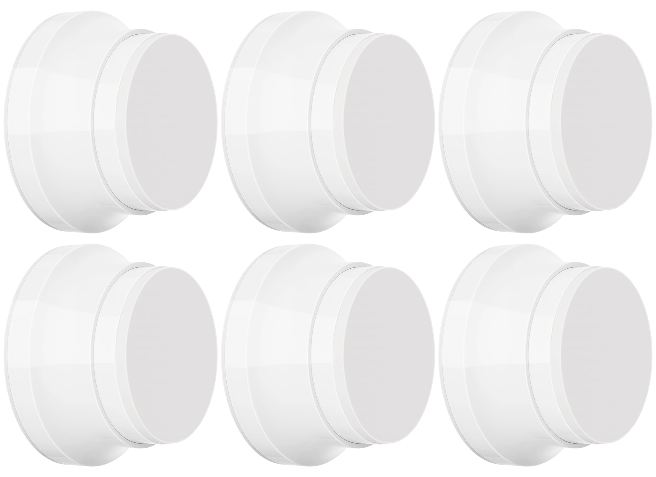 View 1 of 6PC Door Stoppers for Wall, 1.65 x 0.9 Inch Door Knob Wall Protector with Silicone & Aluminum Alloy, Adhesive & Screw Mounting Door Bumper for Home & Office Walls, White