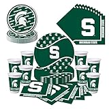 Michigan State Spartans Party Pack - Plates, Cups, Napkins - Serves 8