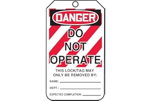 Accuform Lockout Tags, Pack of 5, Do Not Operate, US Made OSHA Compliant Tags, Tear & Water Resistant PF-Cardstock, 5.75"x 3.25", MLT400CTM