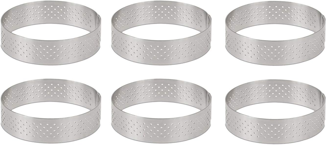 DaysAgo Circular Steel Porous Tart Ring Bottom Tower Pie Cake Mould