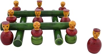 Anuradha Wooden Tick Tack Toe Puzzle Game, 19 cm x 19 cm x 2 cm